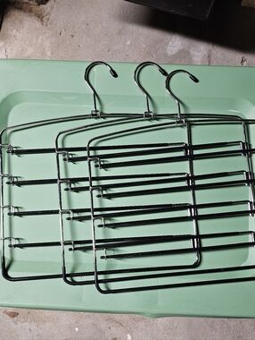 Set of 3 Multi-Tier Metal Pants/Scarf Hangers in Black